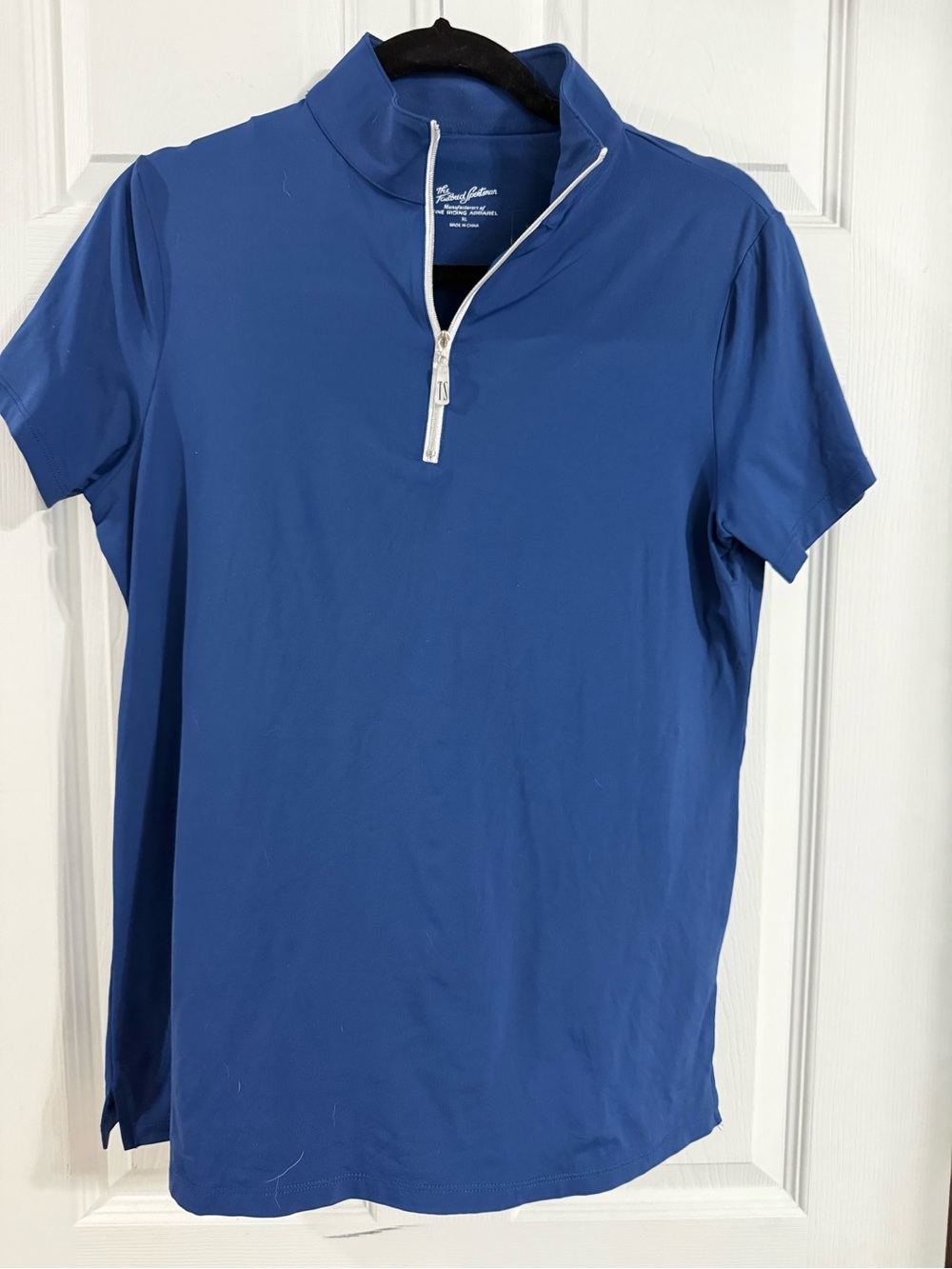 The Tailored Sportsman Royal Blue Short-Sleeve Quarter-Zip Polo